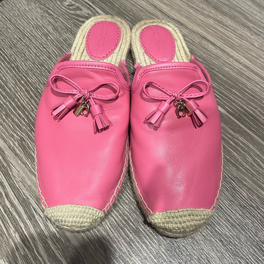 Coach Pink Espadrille Mules